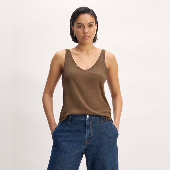 Everlane Air Cami Brown Medium Sold Out - Picture 1 of 6